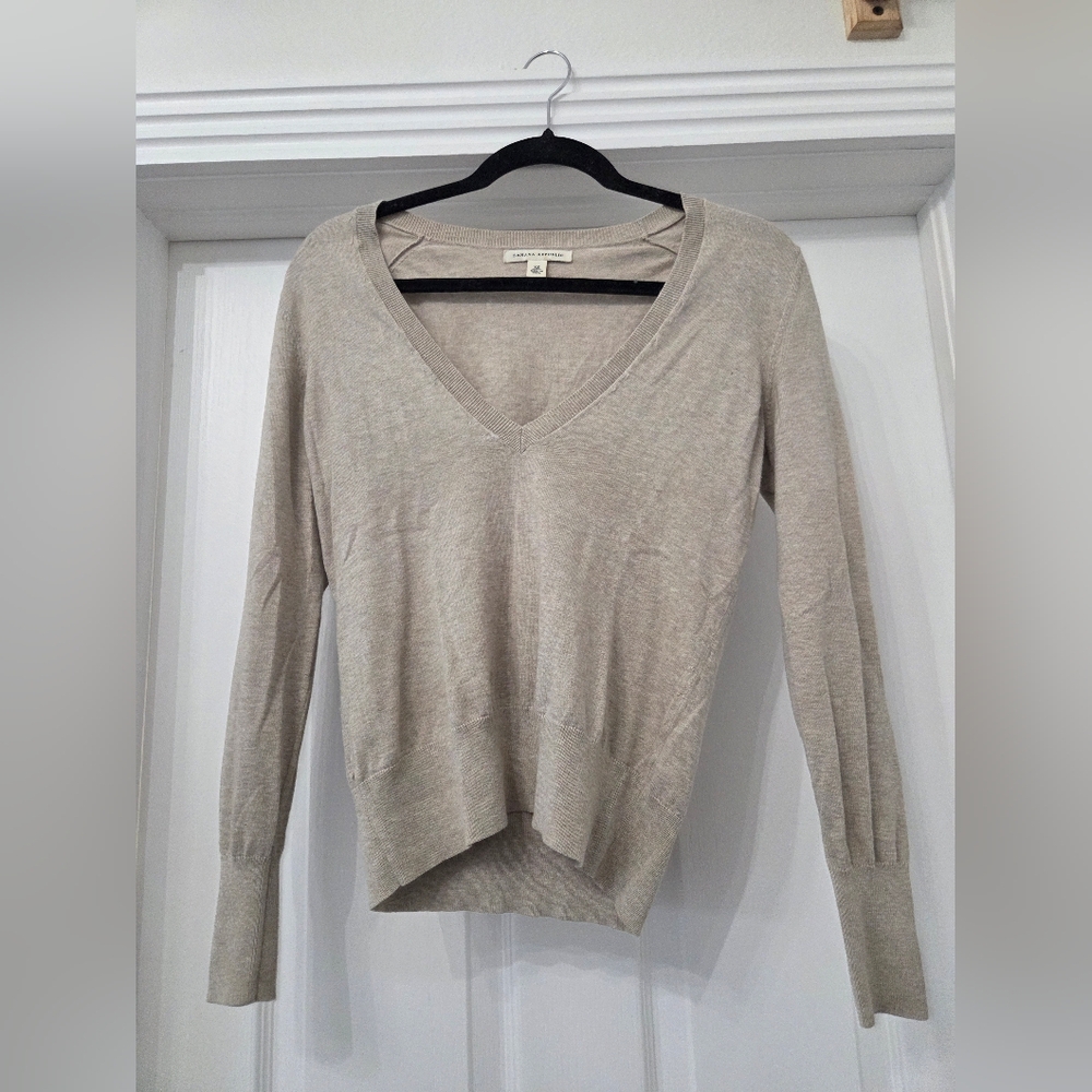 Banana Republic Beige V-Neck Sweater